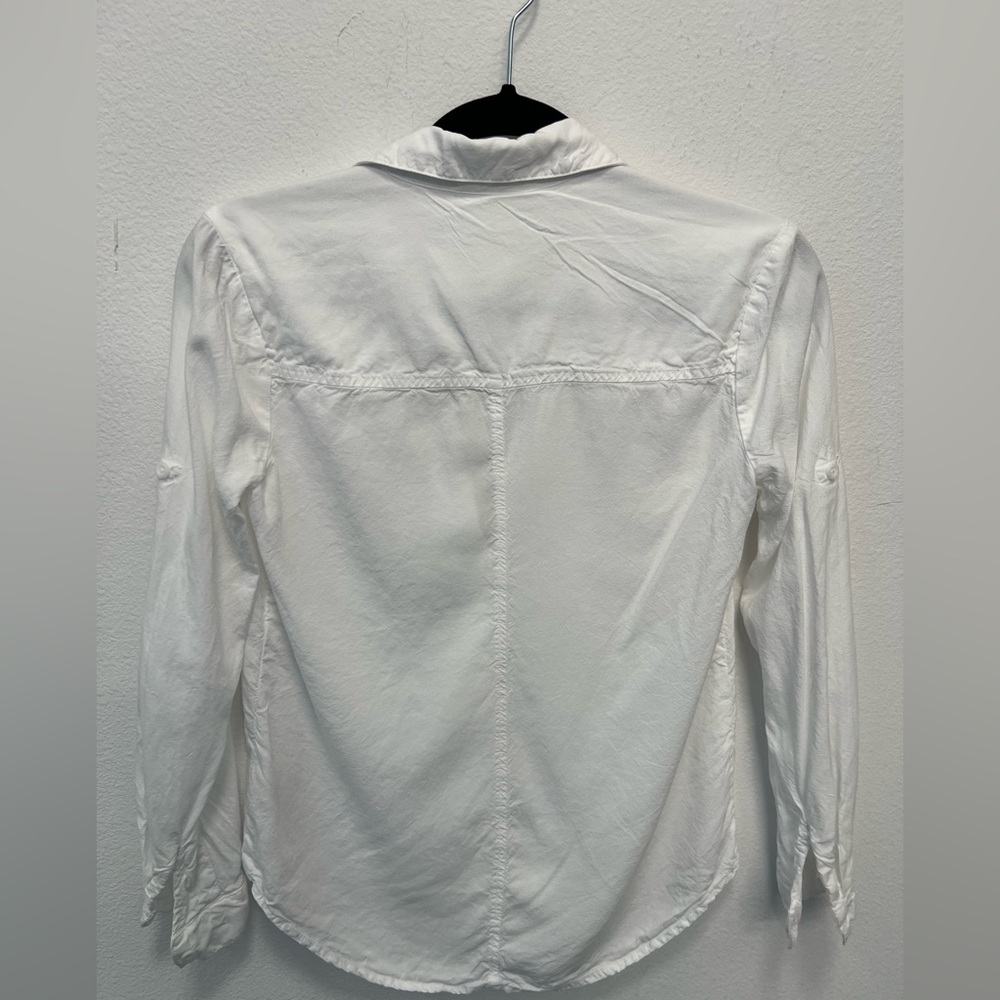 Cloth & Stone White Button Down Shirt XXS | Lightweight Utility Pocket Top - Picture 3 of 4